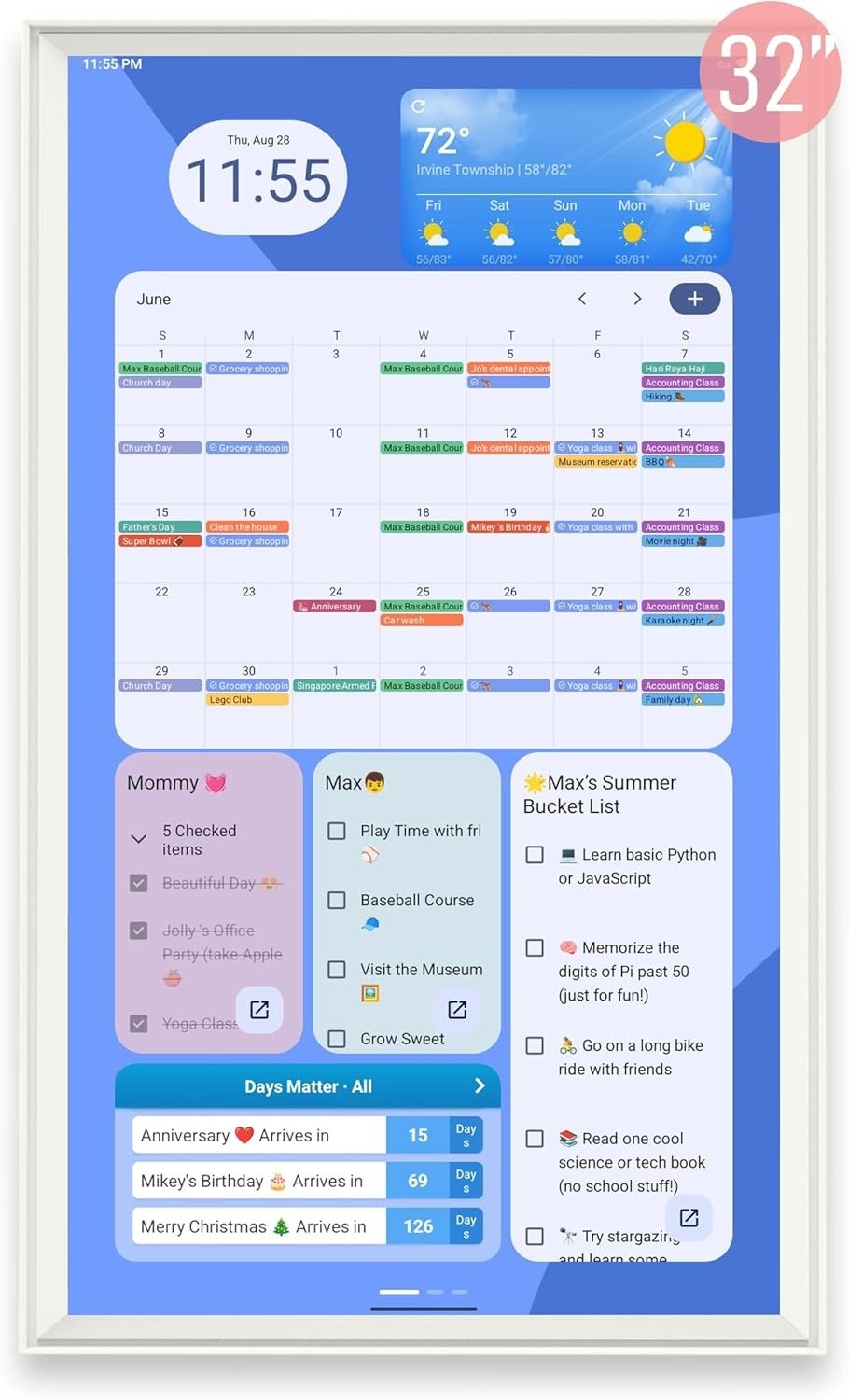 Viewzio 32" Digital Planner