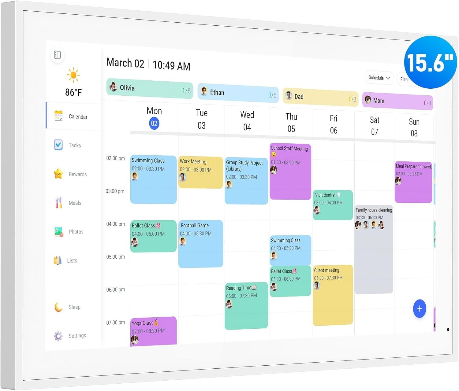 flyEVfish 15.6" Digital Calendar